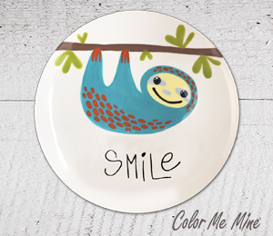 Salt Lake City Sloth Smile Plate