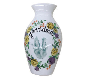 Salt Lake City Floral Handprint Vase