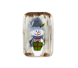 Salt Lake City Rustic Snowman Platter
